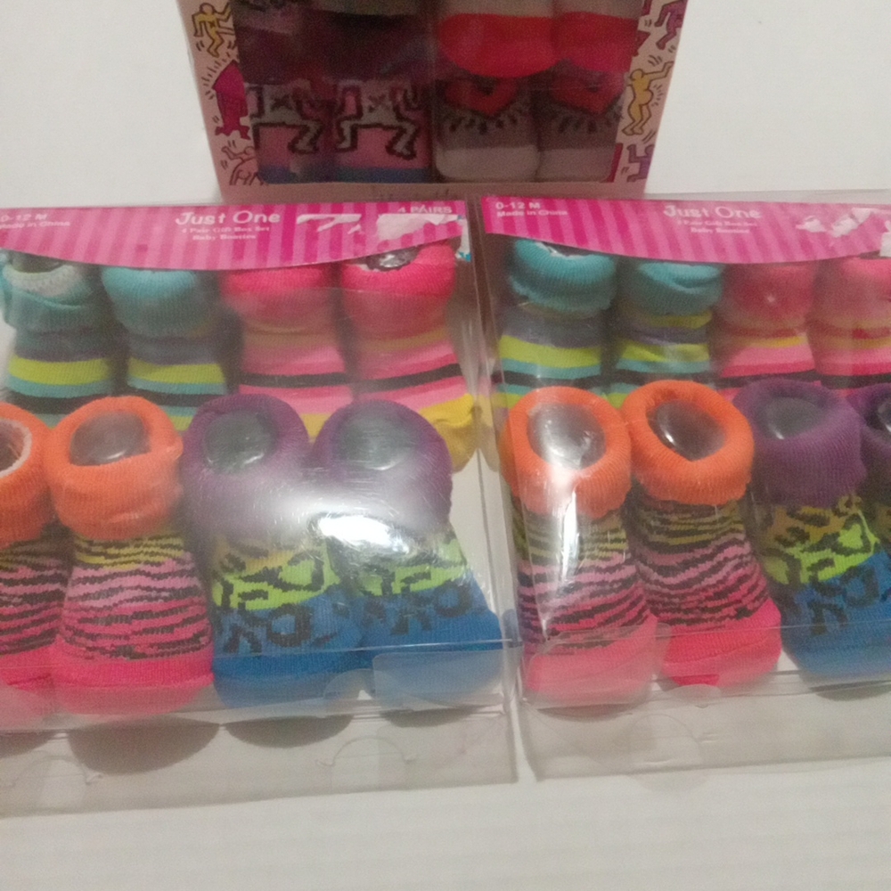 Colorful Baby Socks Set of 12  Booties 0-12 months